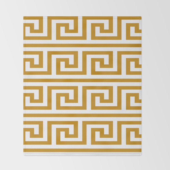 Gold Greek Key Throw Blanket Gallery Image 2