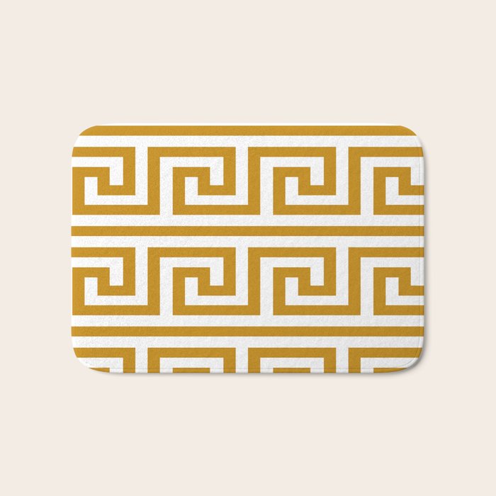 Gold Greek Key Bath Mat Gallery Image 1