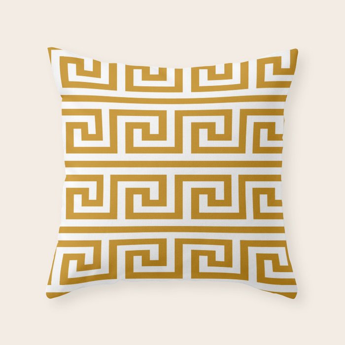 Gold Greek Key Throw Pillow Gallery Image 6