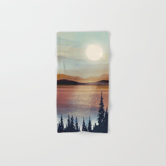 Summer Lake Sunset Bath Towel Gallery Image 1