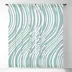Wavy Stripes XXXVII - Sage Green Window Curtain Gallery Image 5