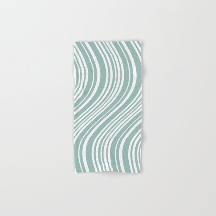 Wavy Stripes XXXVII - Sage Green Bath Towel Gallery Image 1