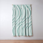 Wavy Stripes XXXVII - Sage Green Window Curtain Gallery Image 3