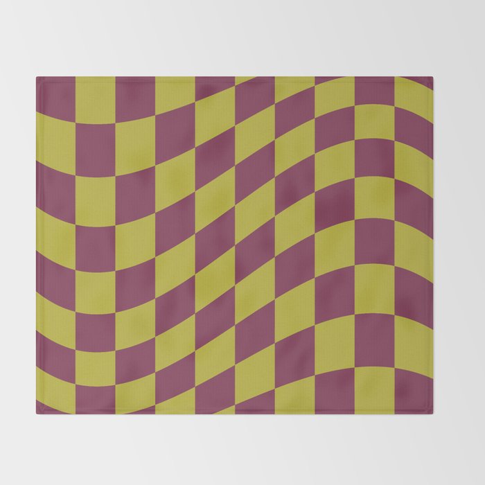 Wavy Ripe Berry x Chartreuse Throw Blanket Gallery Image 2