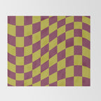 Wavy Ripe Berry x Chartreuse Throw Blanket Gallery Image 2