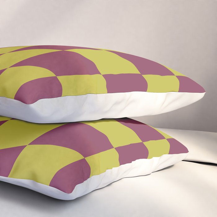 Wavy Ripe Berry x Chartreuse Pillow Sham Gallery Image 3