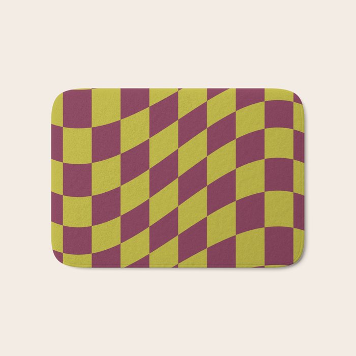 Wavy Ripe Berry x Chartreuse Bath Mat Gallery Image 1