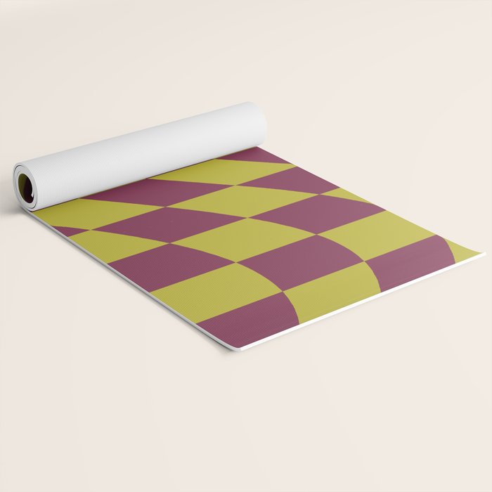 Wavy Ripe Berry x Chartreuse Yoga Mat Gallery Image 2