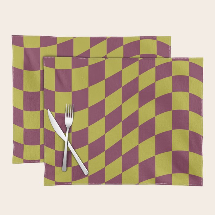 Wavy Ripe Berry x Chartreuse Placemat Gallery Image 1