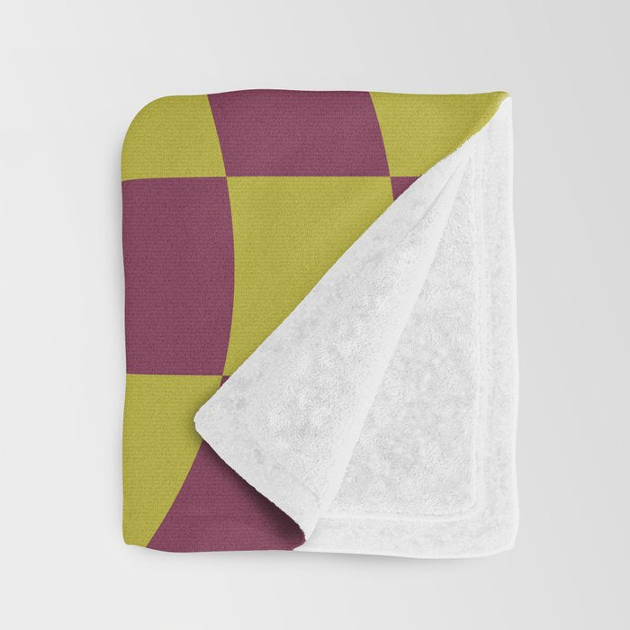 Wavy Ripe Berry x Chartreuse Throw Blanket Gallery Image 3