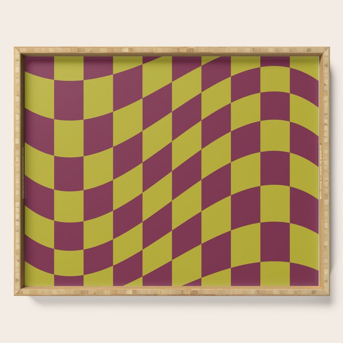 Wavy Ripe Berry x Chartreuse Serving Tray Gallery Image 1