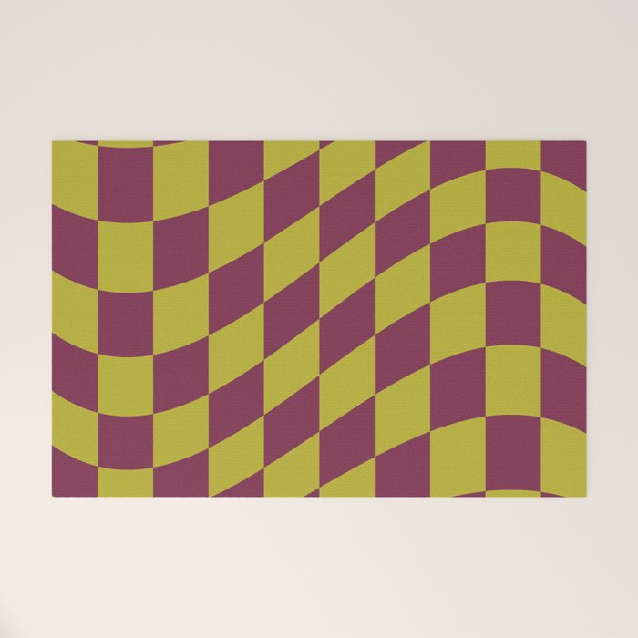 Wavy Ripe Berry x Chartreuse Welcome Mat Gallery Image 1