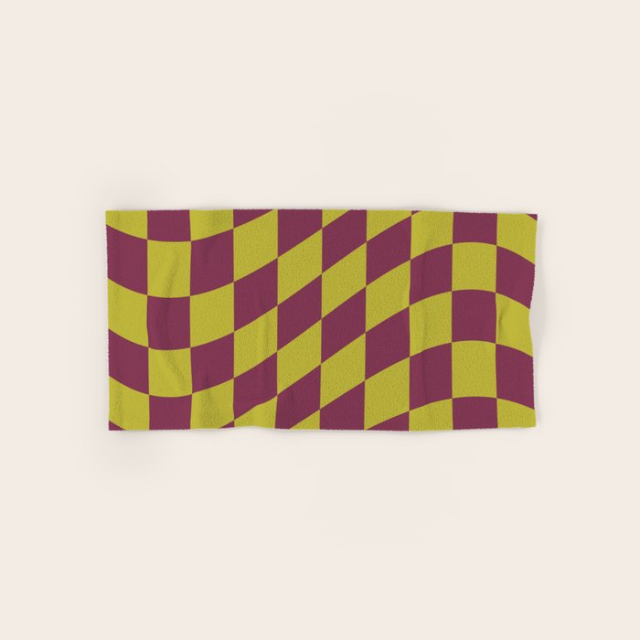 Wavy Ripe Berry x Chartreuse Bath Towel Gallery Image 1