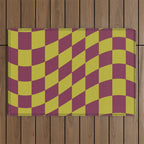 Wavy Ripe Berry x Chartreuse Outdoor Rug Gallery Image 1