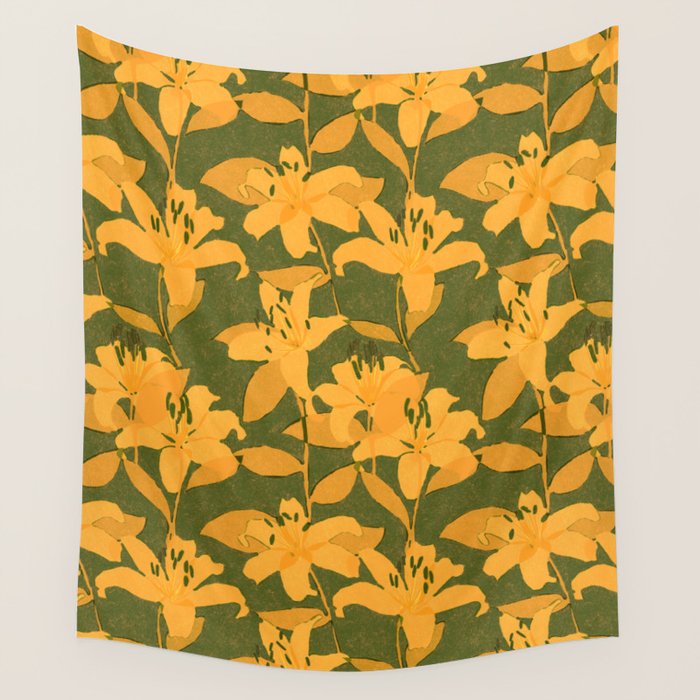 Tiger Lily (ORANGE) Wall Tapestry Gallery Image 4