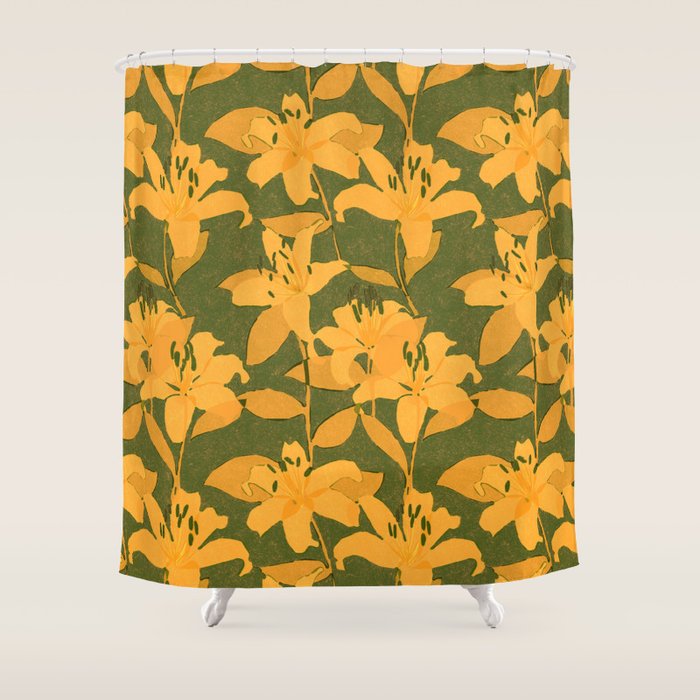 Tiger Lily (ORANGE) Shower Curtain Gallery Image 1