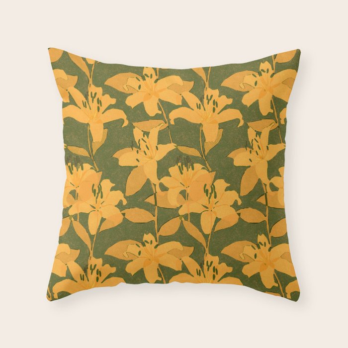 Tiger Lily (ORANGE) Throw Pillow Gallery Image 6