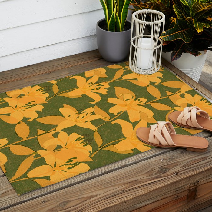 Tiger Lily (ORANGE) Outdoor Rug Gallery Image 2