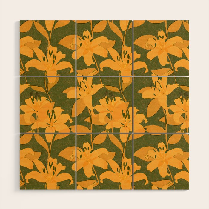 Tiger Lily (ORANGE) Wood Wall Art Gallery Image 1