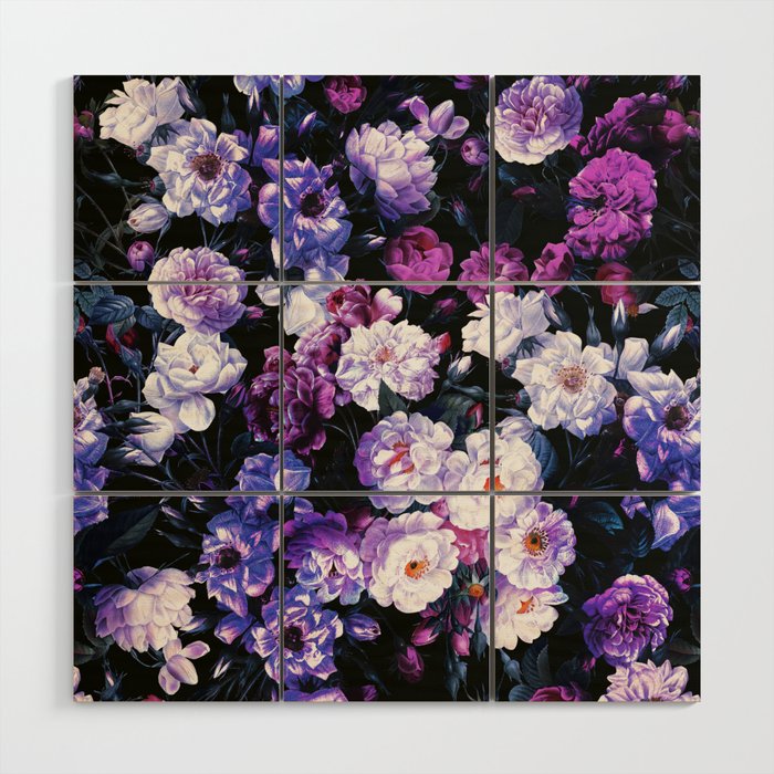 Rose Garden - Night III Wood Wall Art Gallery Image 1