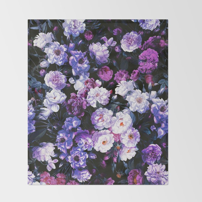 Rose Garden - Night III Throw Blanket Gallery Image 2