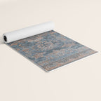 Antique Oriental Persian Blue Rust Yoga Mat Gallery Image 2