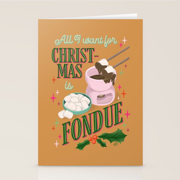All I Want For Christmas is Fondue Stationery Card Gallery Image 2