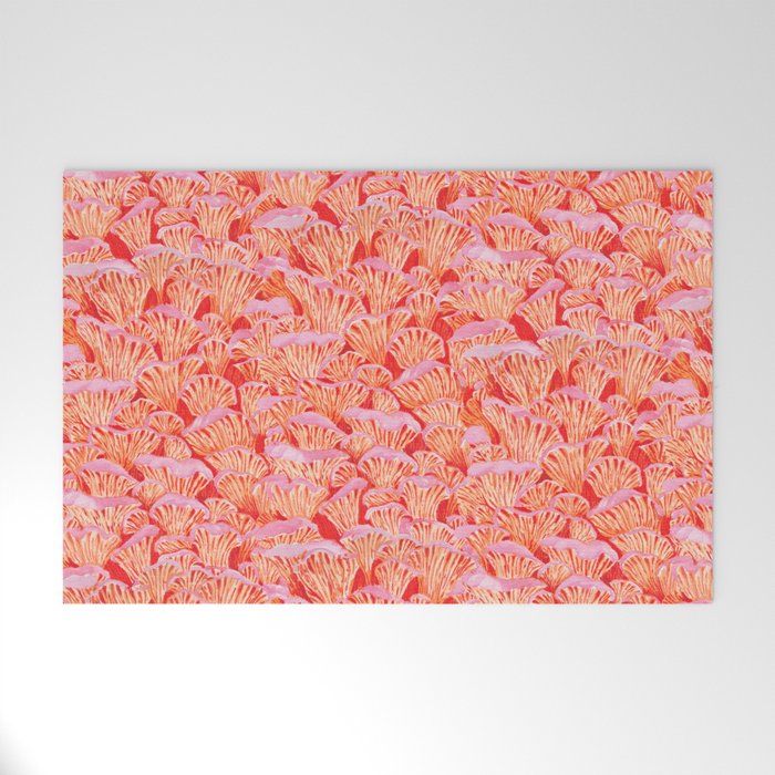 Cyber pink mushrooms Welcome Mat Gallery Image 1