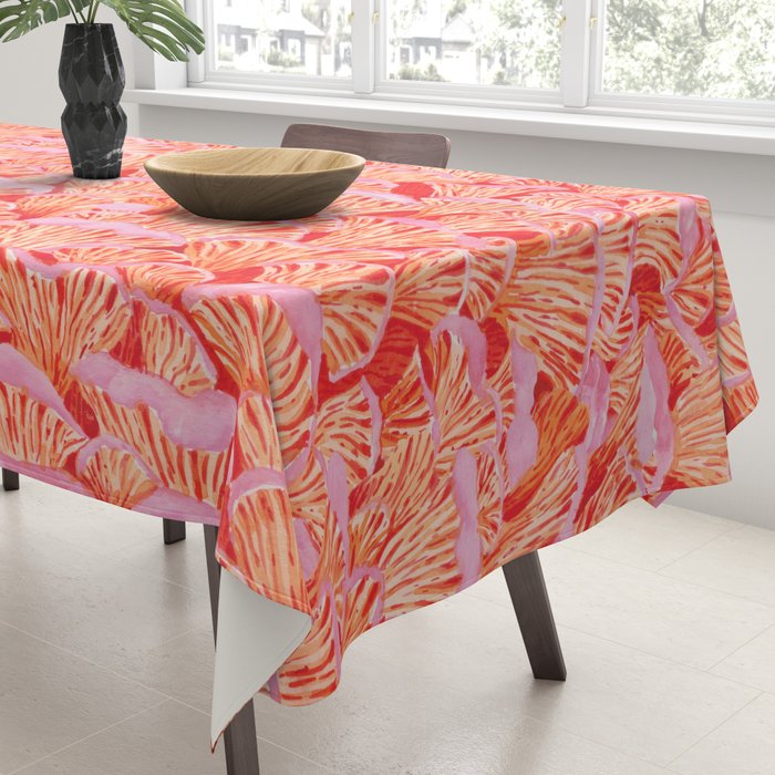 Cyber pink mushrooms Tablecloth Gallery Image 3