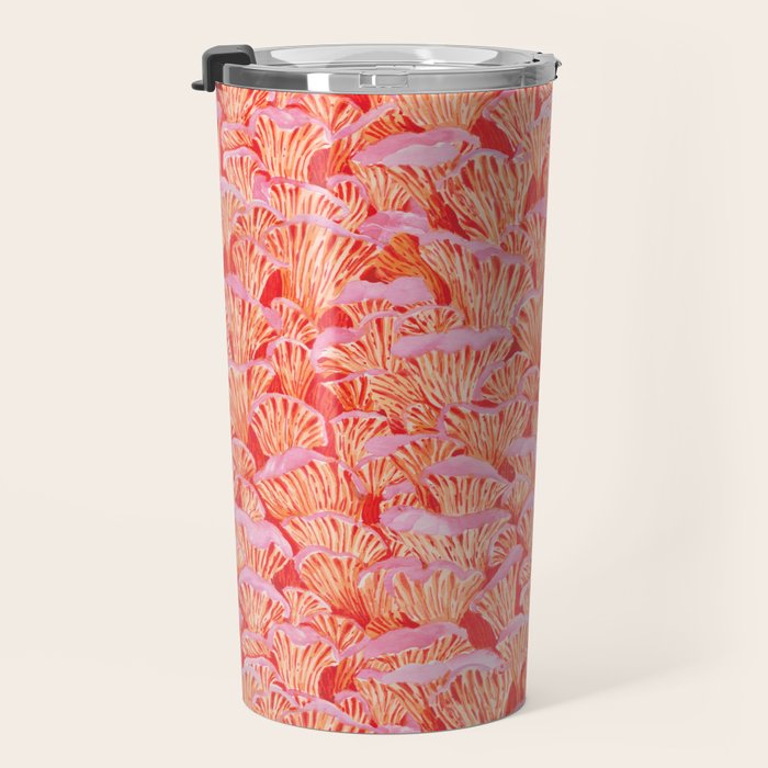 Cyber pink mushrooms Travel Mug Gallery Image 3