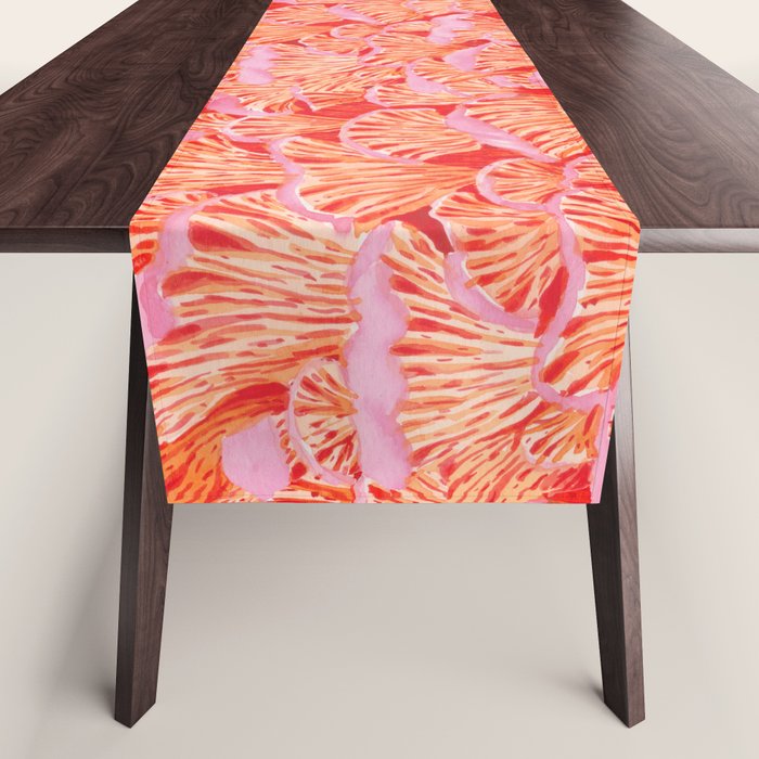 Cyber pink mushrooms Table Runner Gallery Image 1
