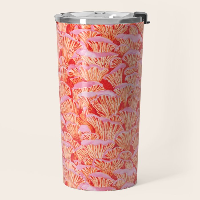 Cyber pink mushrooms Travel Mug Gallery Image 2