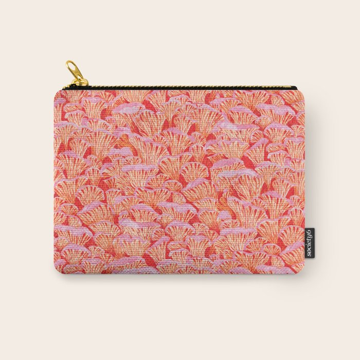 Cyber pink mushrooms Carry All Pouch Gallery Image 1