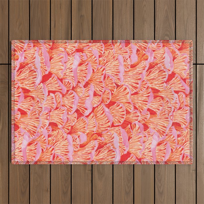Cyber pink mushrooms Outdoor Rug Gallery Image 1