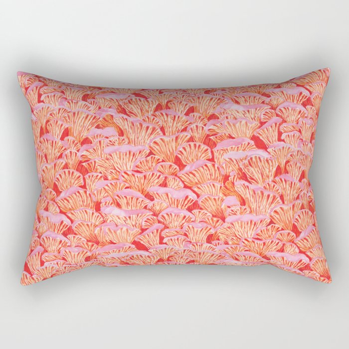 Cyber pink mushrooms Rectangular Pillow Gallery Image 2