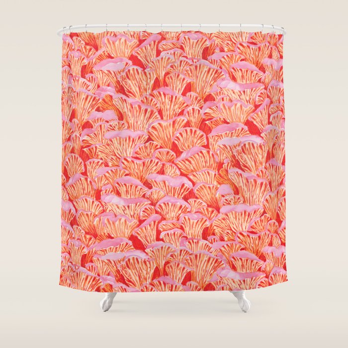 Cyber pink mushrooms Shower Curtain Gallery Image 1
