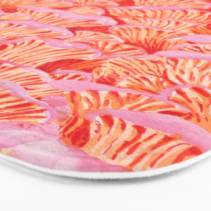 Cyber pink mushrooms Bath Mat Gallery Image 3