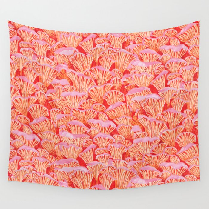 Cyber pink mushrooms Wall Tapestry Gallery Image 4