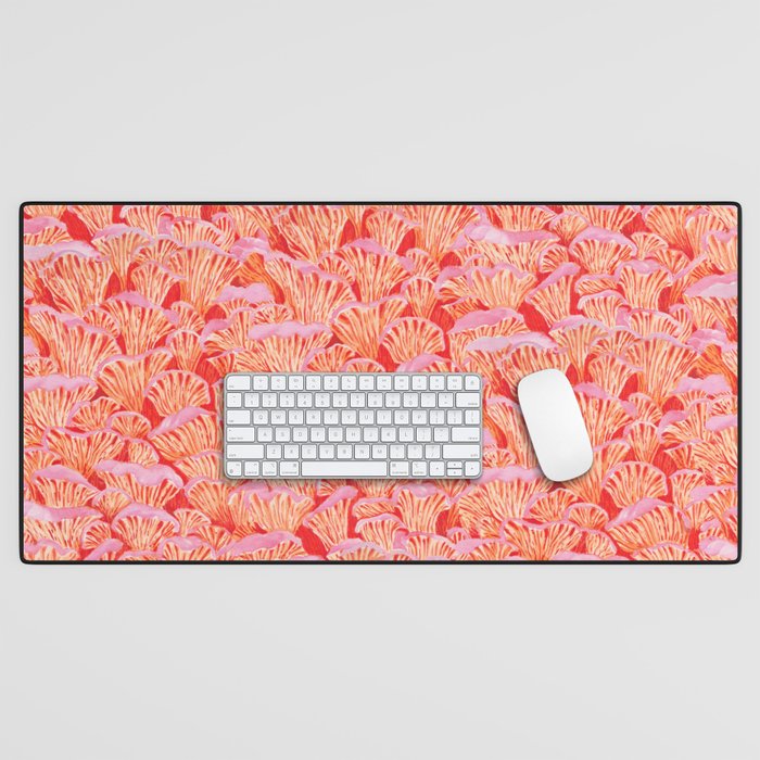 Cyber pink mushrooms Desk Mat Gallery Image 1