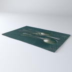 Beautiful Vintage Spoons on Black - still life photograph Rug Gallery Image 3
