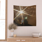 Festive Disco Ball Sparkling Holiday Party Room Decor Photography Wall Tapestry Gallery Image 2