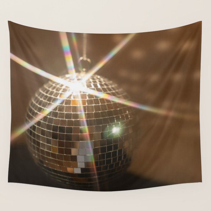 Festive Disco Ball Sparkling Holiday Party Room Decor Photography Wall Tapestry Gallery Image 4