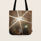 Festive Disco Ball Sparkling Holiday Party Room Decor Photography Tote Bag Gallery Image 1