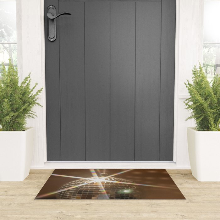 Festive Disco Ball Sparkling Holiday Party Room Decor Photography Welcome Mat Gallery Image 3