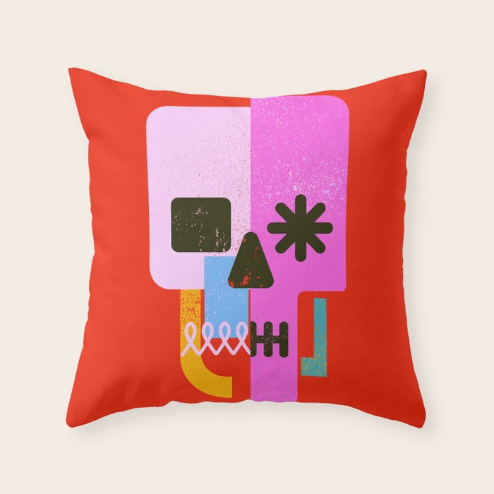 Encrypted Skull Throw Pillow Gallery Image 1
