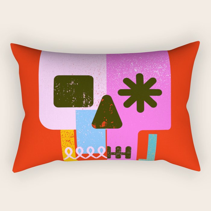 Encrypted Skull Rectangular Pillow Gallery Image 1