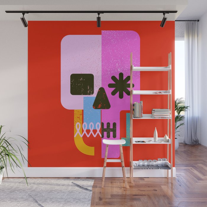 Encrypted Skull Wall Mural Gallery Image 1
