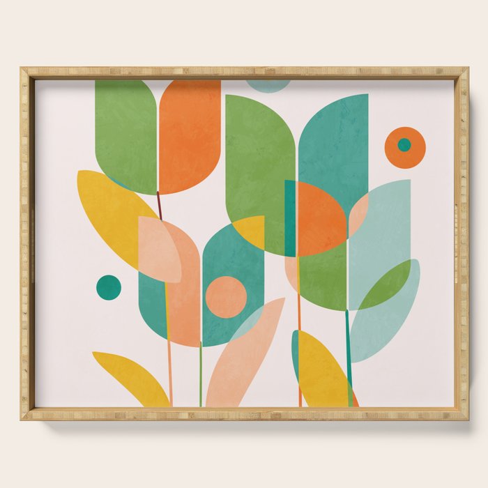 floral shapes IV Serving Tray Gallery Image 1