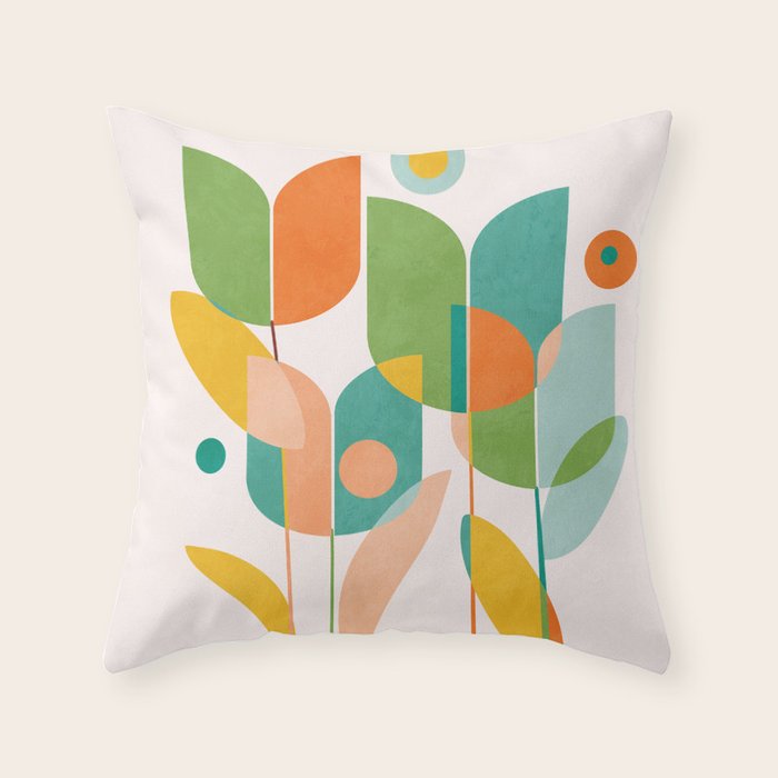 floral shapes IV Throw Pillow Gallery Image 1