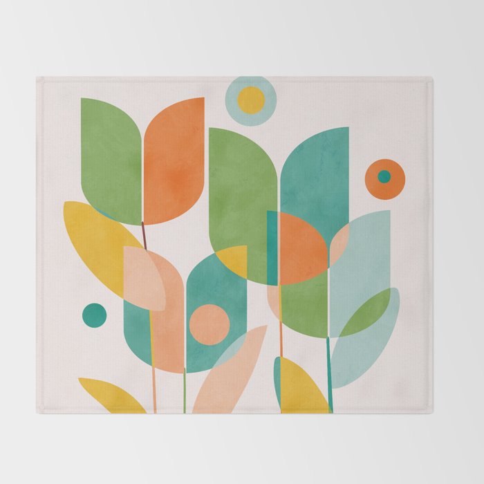 floral shapes IV Throw Blanket Gallery Image 2